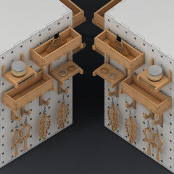 Intra απο ξύλο plywood 3mm-4mm πάχος – Γάντζοι μανταλάκια κομμένου αρχείου Pegboard, Peg Box 186 Δίασταση  20x20 cm INTRAFABR-54578762 - Image 2