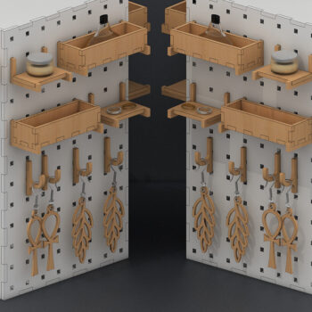 Intra απο ξύλο plywood 3mm-4mm πάχος – Γάντζοι μανταλάκια κομμένου αρχείου Pegboard, Peg Box 186 Δίασταση  20x20 cm INTRAFABR-54578762 - Image 7