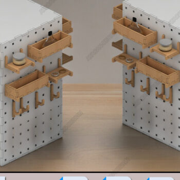 Intra απο ξύλο plywood 3mm-4mm πάχος – Οθόνη Pegboard, Γάντζοι, Ράφια Σκουλαρίκια Δίασταση  5x5 cm INTRAFABR-40524041 - Image 1