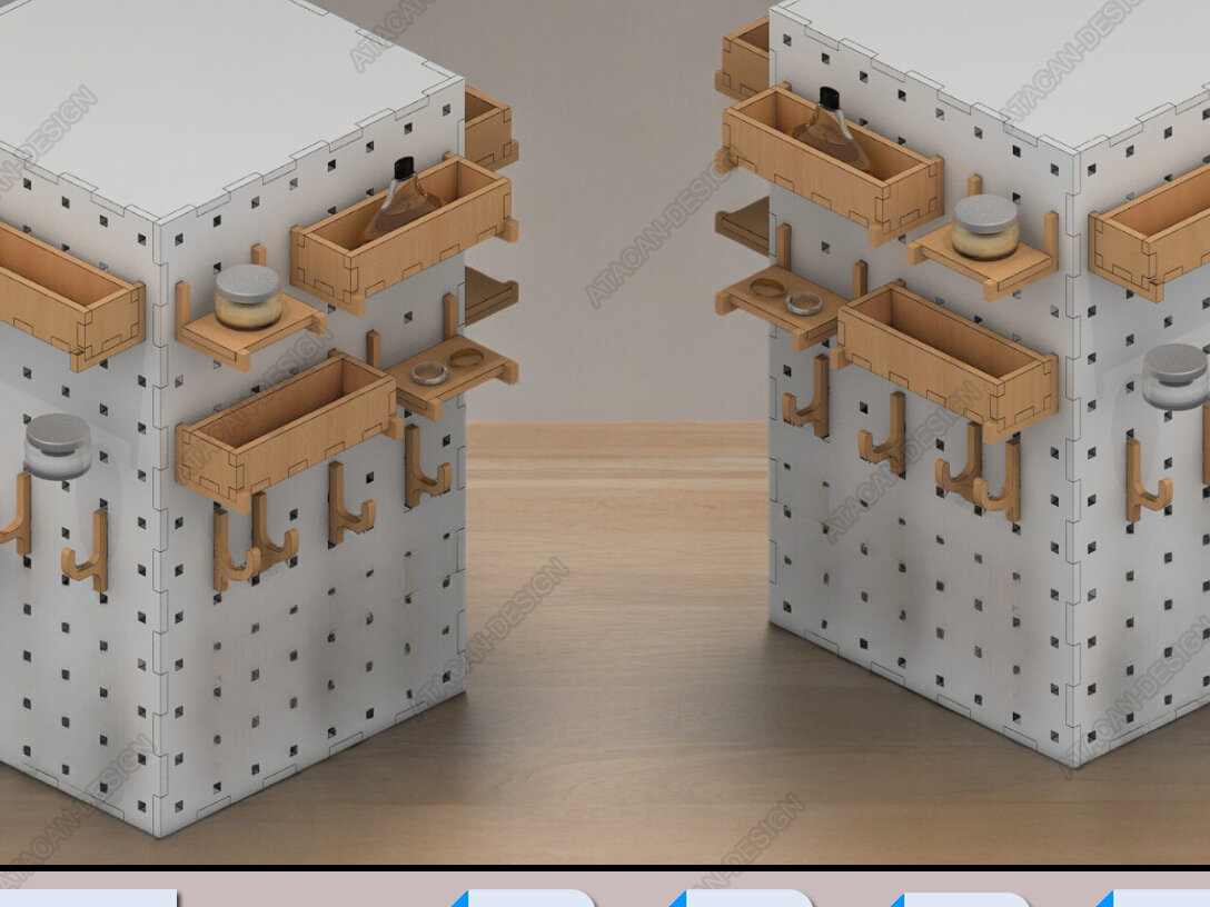 Intra απο ξύλο plywood 3mm-4mm πάχος – Οθόνη Pegboard, Γάντζοι, Ράφια Σκουλαρίκια Δίασταση  5x5 cm INTRAFABR-40524041