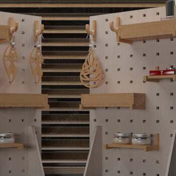 Intra απο ξύλο plywood 3mm-4mm πάχος – Stand, γάντζοι και αξεσουάρ Pegboard Δίασταση 20x20 cm INTRAFABR-40524154 - Image 1