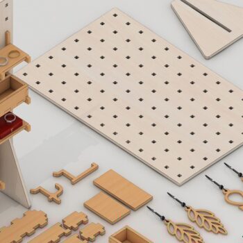 Intra απο ξύλο plywood 3mm-4mm πάχος – Stand, γάντζοι και αξεσουάρ Pegboard Δίασταση 20x20 cm INTRAFABR-40524154 - Image 2