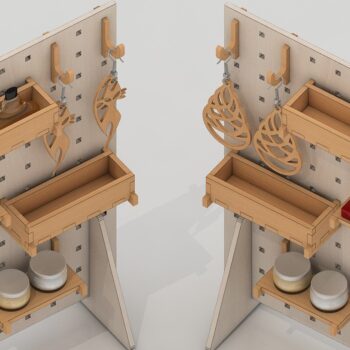 Intra απο ξύλο plywood 3mm-4mm πάχος – Stand, γάντζοι και αξεσουάρ Pegboard Δίασταση 20x20 cm INTRAFABR-40524154 - Image 4