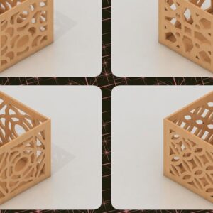 Intra απο ξύλο plywood 3mm-4mm πάχος – Αρχεία Pen Box / Διάνυσμα λέιζερ Δίασταση  20x20 cm INTRAFABR-37104769