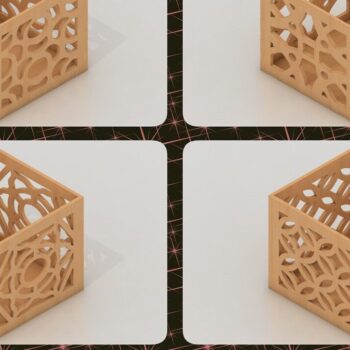 Intra απο ξύλο plywood 3mm-4mm πάχος – Αρχεία Pen Box / Διάνυσμα λέιζερ Δίασταση  20x20 cm INTRAFABR-37104769 - Image 1