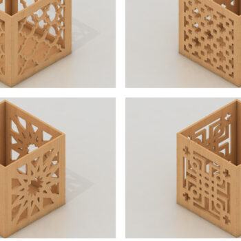 Intra απο ξύλο plywood 3mm-4mm πάχος – Κουτιά στυλό 4 διαφορετικού σχεδίου 194 Δίασταση  20x20 cm INTRAFABR-54380645 - Image 1