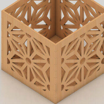 Intra απο ξύλο plywood 3mm-4mm πάχος – Pen Boxes DXF Ai Files 193 Δίασταση  20x20 cm INTRAFABR-54574311 - Image 2