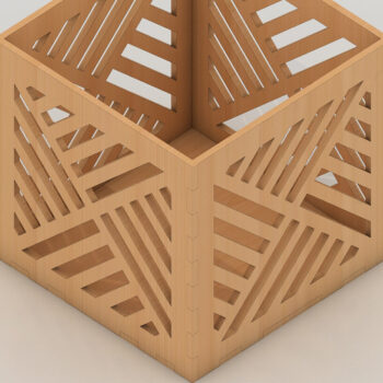 Intra απο ξύλο plywood 3mm-4mm πάχος – Pen Boxes DXF Ai Files 193 Δίασταση  20x20 cm INTRAFABR-54574311 - Image 3