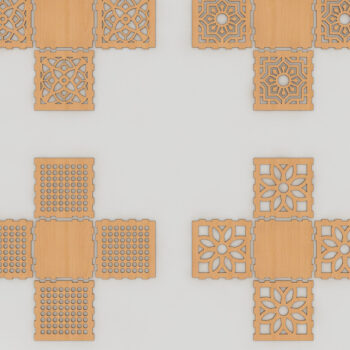 Intra απο ξύλο plywood 3mm-4mm πάχος – Pen Boxes DXF Ai Files 193 Δίασταση  20x20 cm INTRAFABR-54574311 - Image 6