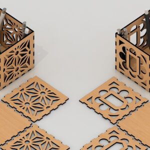 Intra απο ξύλο plywood 3mm-4mm πάχος – Στυλό θήκης Files / Pen Box Δίασταση  20x20 cm INTRAFABR-40245878