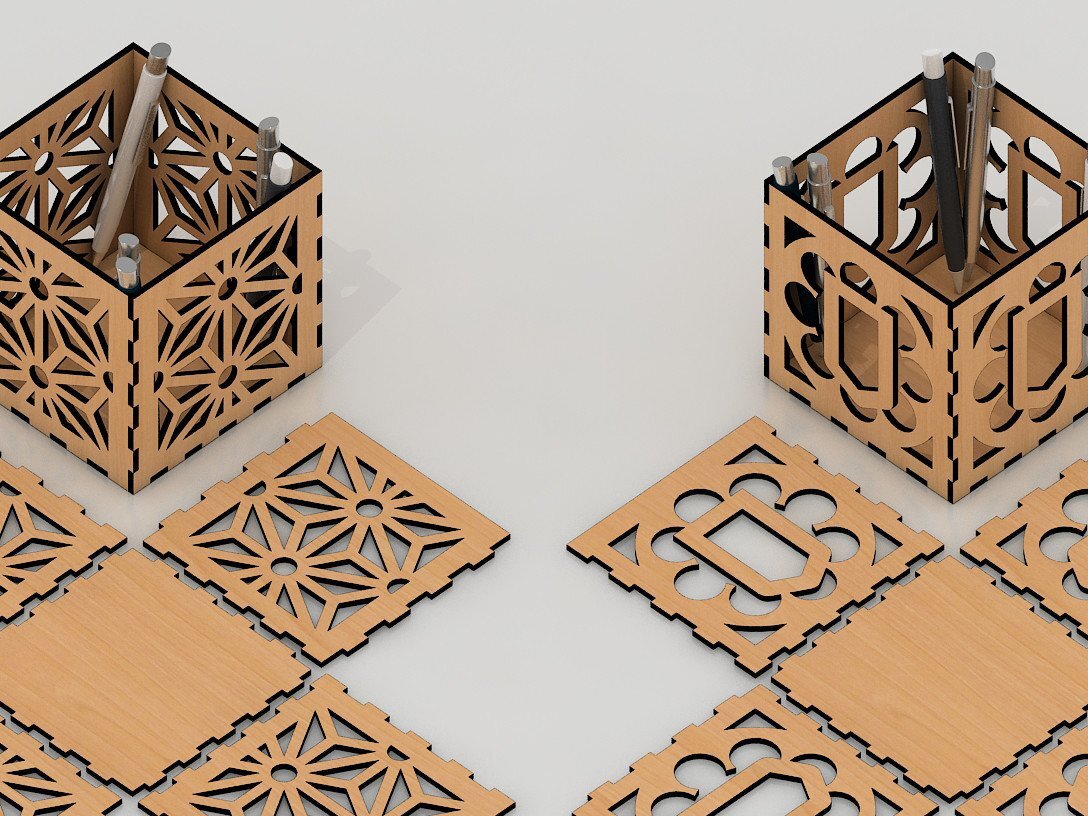 Intra απο ξύλο plywood 3mm-4mm πάχος – Στυλό θήκης Files / Pen Box Δίασταση  20x20 cm INTRAFABR-40245878