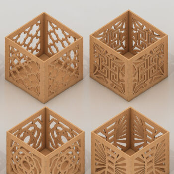 Intra απο ξύλο plywood 3mm-4mm πάχος – Μολύβι Αρχείων Laser Holder Pencil Organizer Δίασταση 20x20 cm INTRAFABR-39422083 - Image 2