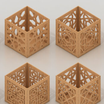 Intra απο ξύλο plywood 3mm-4mm πάχος – Μολύβι Αρχείων Laser Holder Pencil Organizer Δίασταση 20x20 cm INTRAFABR-39422083 - Image 3