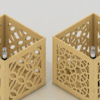 Intra απο ξύλο plywood 3mm-4mm πάχος – Διάνυσμα αποκοπής αρχείου οργάνωσης στυλό θήκης Δίασταση  20x20 cm INTRAFABR-40247090 - Image 1