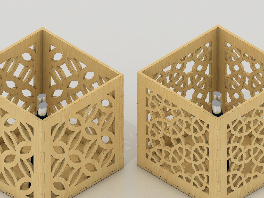 Intra απο ξύλο plywood 3mm-4mm πάχος – Διάνυσμα αποκοπής αρχείου οργάνωσης στυλό θήκης Δίασταση  20x20 cm INTRAFABR-40247090