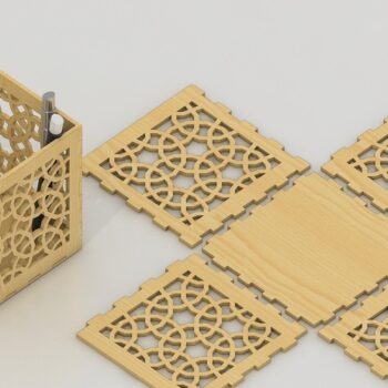 Intra απο ξύλο plywood 3mm-4mm πάχος – Διάνυσμα αποκοπής αρχείου οργάνωσης στυλό θήκης Δίασταση  20x20 cm INTRAFABR-40247090 - Image 3