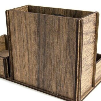 Intra απο ξύλο plywood 3mm-4mm πάχος – Στυλόθήκη με Ρολόι Δίασταση  20x20 cm INTRAFABR-35440899 - Image 2