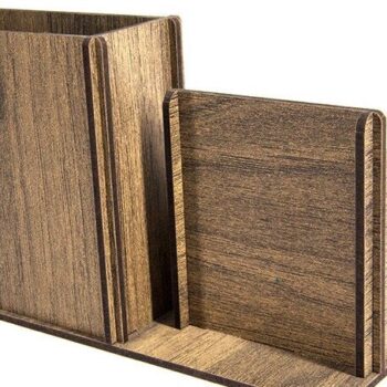 Intra απο ξύλο plywood 3mm-4mm πάχος – Στυλόθήκη με Ρολόι Δίασταση  20x20 cm INTRAFABR-35440902 - Image 3