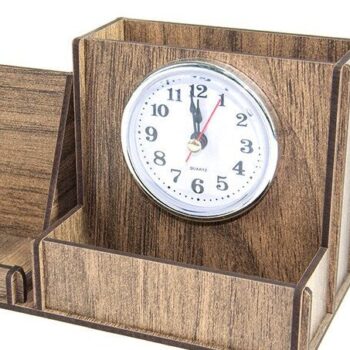 Intra απο ξύλο plywood 3mm-4mm πάχος – Στυλόθήκη με Ρολόι Δίασταση  20x20 cm INTRAFABR-35440902 - Image 4