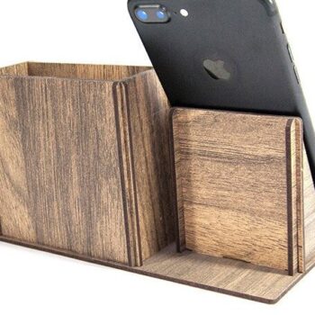 Intra απο ξύλο plywood 3mm-4mm πάχος – Στυλόθήκη με Ρολόι Δίασταση  20x20 cm INTRAFABR-35440896 - Image 2