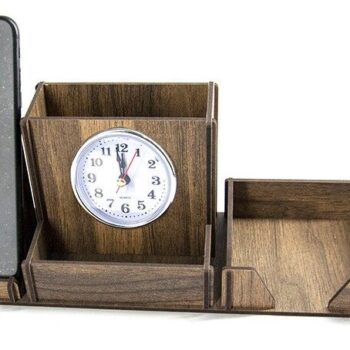 Intra απο ξύλο plywood 3mm-4mm πάχος – Στυλόθήκη με Ρολόι Δίασταση  20x20 cm INTRAFABR-35440896 - Image 3