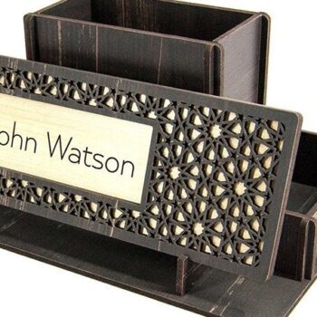 Intra απο ξύλο plywood 3mm-4mm πάχος – Στυλόθήκη με πινακίδα Δίασταση  20x20 cm INTRAFABR-38044769 - Image 1