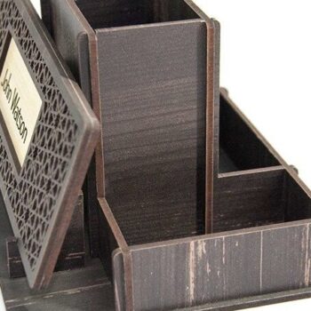 Intra απο ξύλο plywood 3mm-4mm πάχος – Στυλόθήκη με πινακίδα Δίασταση  20x20 cm INTRAFABR-38044769 - Image 3