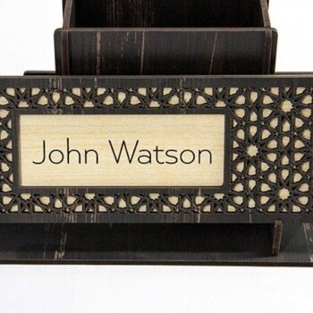 Intra απο ξύλο plywood 3mm-4mm πάχος – Στυλόθήκη με πινακίδα Δίασταση  20x20 cm INTRAFABR-38044769 - Image 5