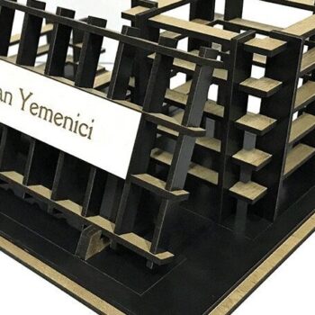 Intra απο ξύλο plywood 3mm-4mm πάχος – Στυλόθήκη με πινακίδα Δίασταση  20x20 cm INTRAFABR-35441102 - Image 1