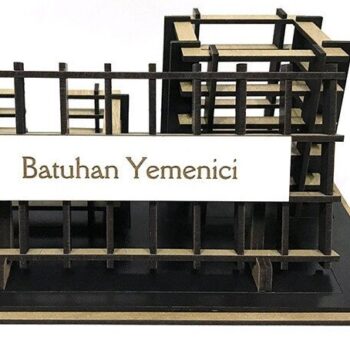 Intra απο ξύλο plywood 3mm-4mm πάχος – Στυλόθήκη με πινακίδα Δίασταση  20x20 cm INTRAFABR-35441102 - Image 3