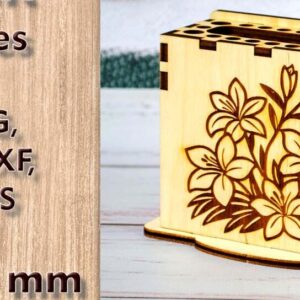 Intra απο ξύλο plywood 3mm-4mm πάχος – Αρχεία κοπής με λέιζερ θήκη για πινέλο στυλό Δίασταση  20x20 cm INTRAFABR-112462897