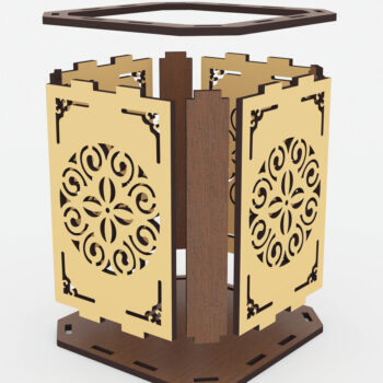 Intra απο ξύλο plywood 3mm-4mm πάχος – Μολύβι και θήκη τσαγιού με Δίασταση  20x20 cm INTRAFABR-72392521 - Image 4