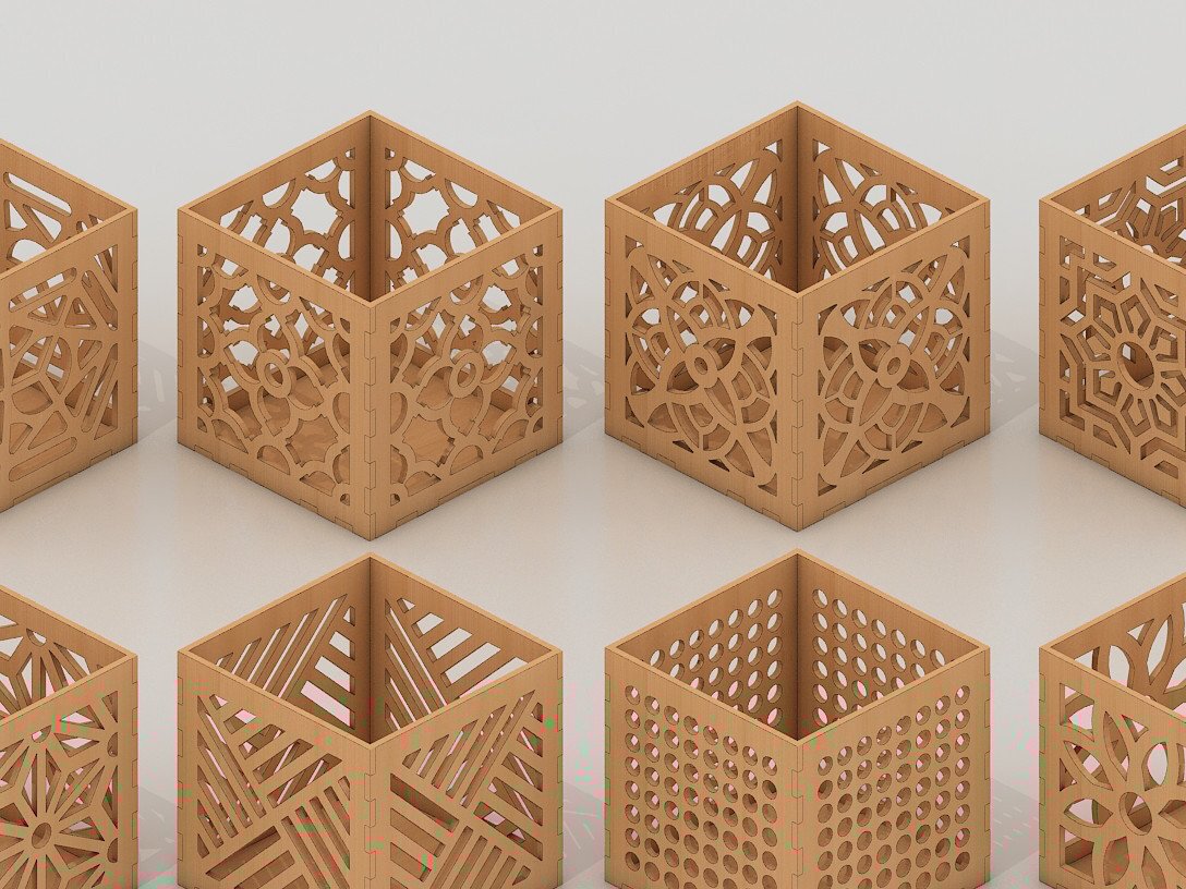 Intra απο ξύλο plywood 3mm-4mm πάχος – Pencil Box - Bundle Stand Holder Bundle Cut Δίασταση  20x20 cm INTRAFABR-41597926