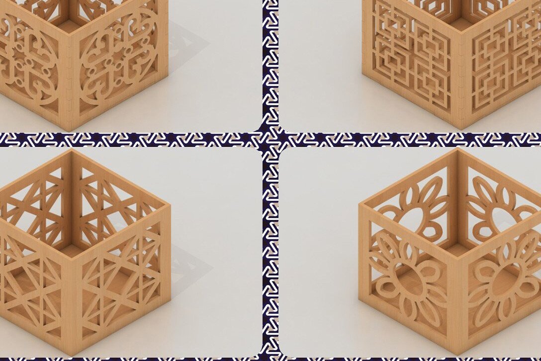 Intra απο ξύλο plywood 3mm-4mm πάχος –  μολυβοθήκης / Pen Box Δίασταση  20x20 cm INTRAFABR-37104850