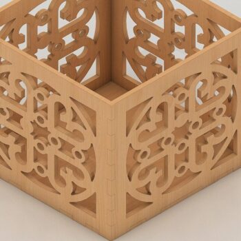 Intra απο ξύλο plywood 3mm-4mm πάχος –  μολυβοθήκης / Pen Box Δίασταση  20x20 cm INTRAFABR-37104850 - Image 2