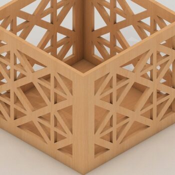 Intra απο ξύλο plywood 3mm-4mm πάχος –  μολυβοθήκης / Pen Box Δίασταση  20x20 cm INTRAFABR-37104850 - Image 4