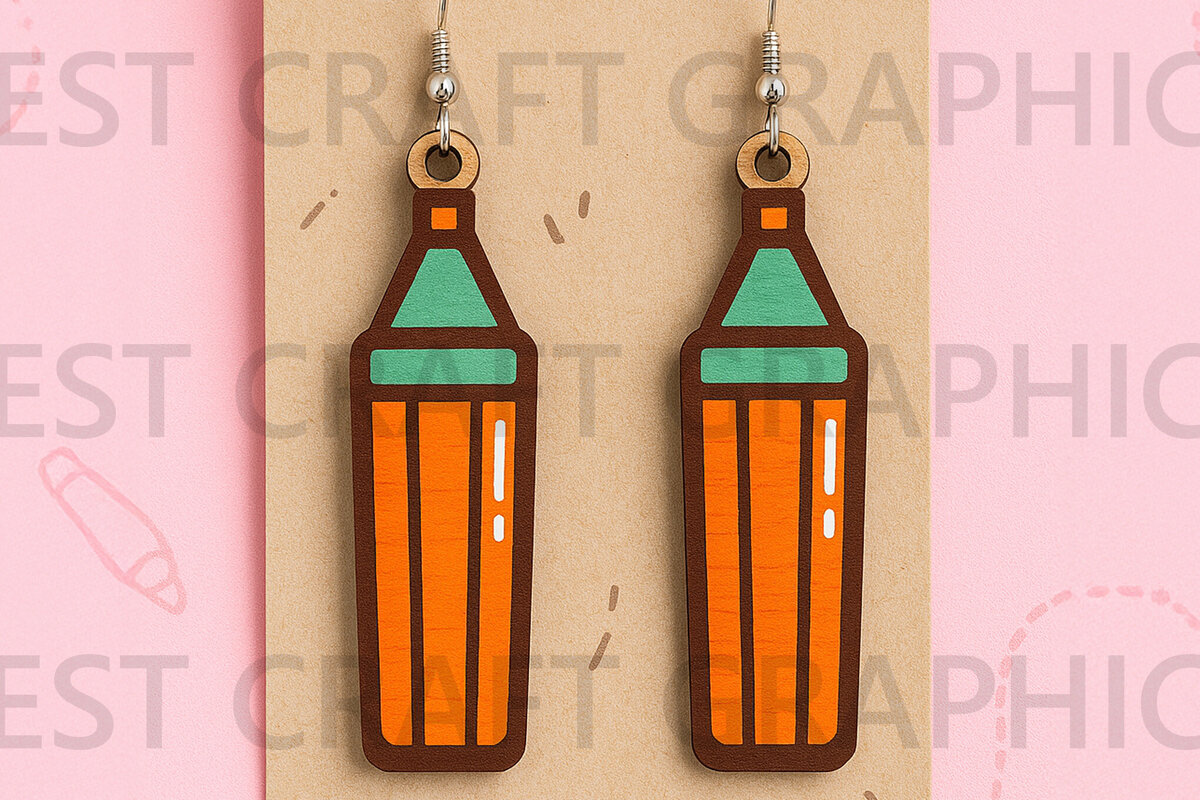 Intra απο ξύλο plywood 3mm-4mm πάχος – Μολύβι Σκουλαρίκια – Σχολικά Είδη Δίασταση  5x5 cm INTRAFABR-124956655