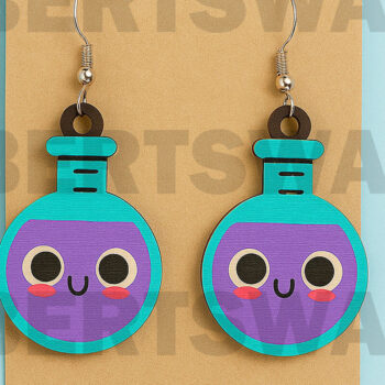 Intra απο ξύλο plywood 3mm-4mm πάχος – Μολύβι Σκουλαρίκια – Classic Yellow Δίασταση  5x5 cm INTRAFABR-124968241 - Image 1