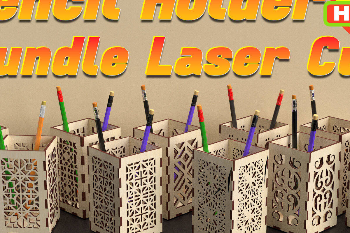 Intra απο ξύλο plywood 3mm-4mm πάχος – Δέσμη κοπής με λέιζερ θήκη για μολύβι Δίασταση  20x20 cm INTRAFABR-74643623