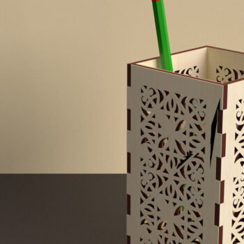 Intra απο ξύλο plywood 3mm-4mm πάχος – Δέσμη κοπής με λέιζερ θήκη για μολύβι Δίασταση  20x20 cm INTRAFABR-74643623 - Image 3