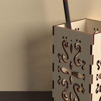 Intra απο ξύλο plywood 3mm-4mm πάχος – Δέσμη κοπής με λέιζερ θήκη για μολύβι Δίασταση  20x20 cm INTRAFABR-74643623 - Image 5