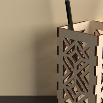 Intra απο ξύλο plywood 3mm-4mm πάχος – Δέσμη κοπής με λέιζερ θήκη για μολύβι Δίασταση  20x20 cm INTRAFABR-74643623 - Image 6