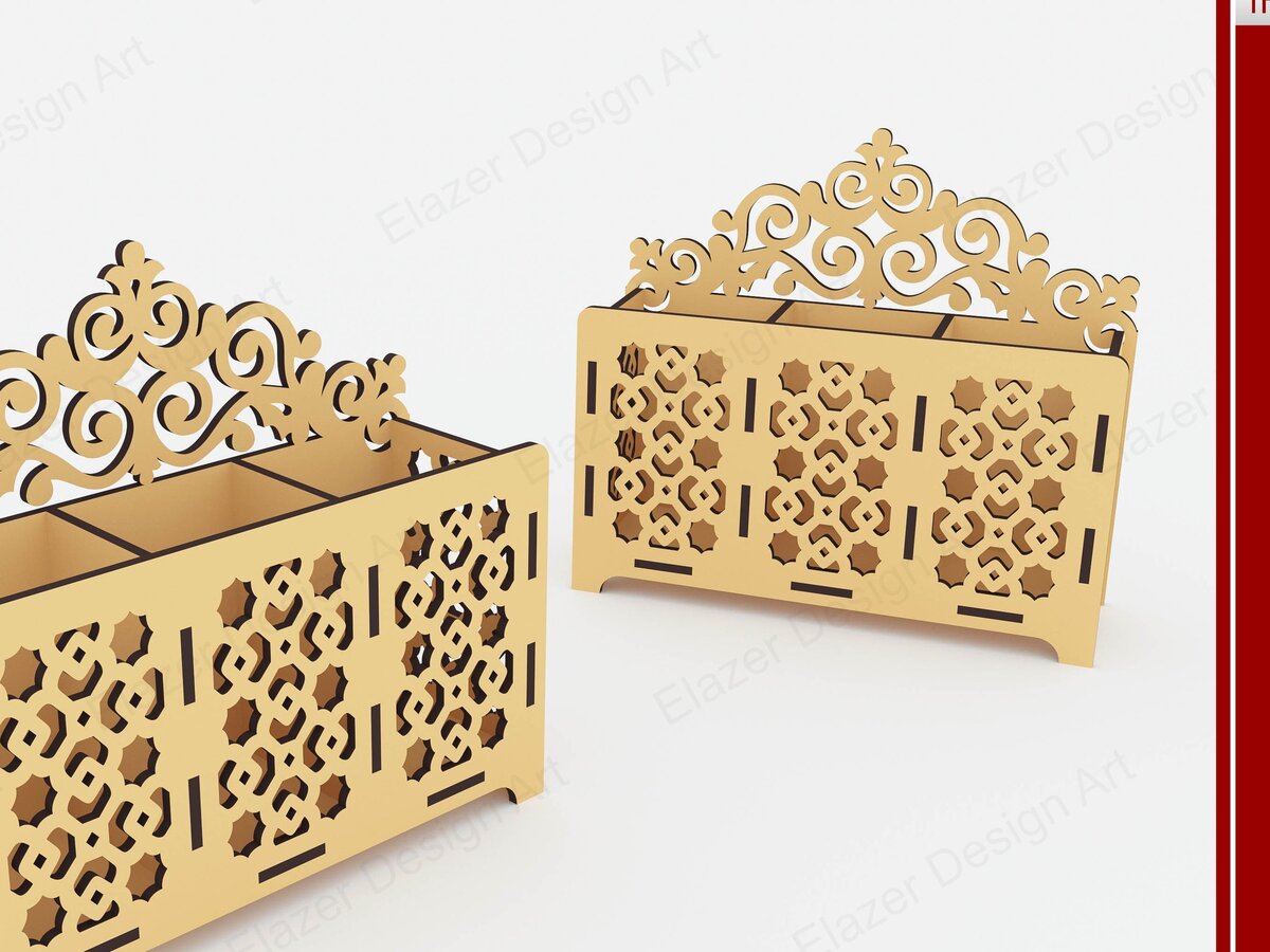 Intra απο ξύλο plywood 3mm-4mm πάχος – Αρχεία με λέιζερ θήκη μολυβιού Δίασταση  20x20 cm INTRAFABR-72392018