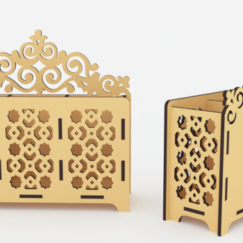 Intra απο ξύλο plywood 3mm-4mm πάχος – Αρχεία με λέιζερ θήκη μολυβιού Δίασταση  20x20 cm INTRAFABR-72392018 - Image 2