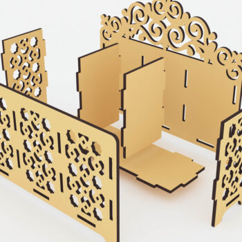 Intra απο ξύλο plywood 3mm-4mm πάχος – Αρχεία με λέιζερ θήκη μολυβιού Δίασταση  20x20 cm INTRAFABR-72392018 - Image 4