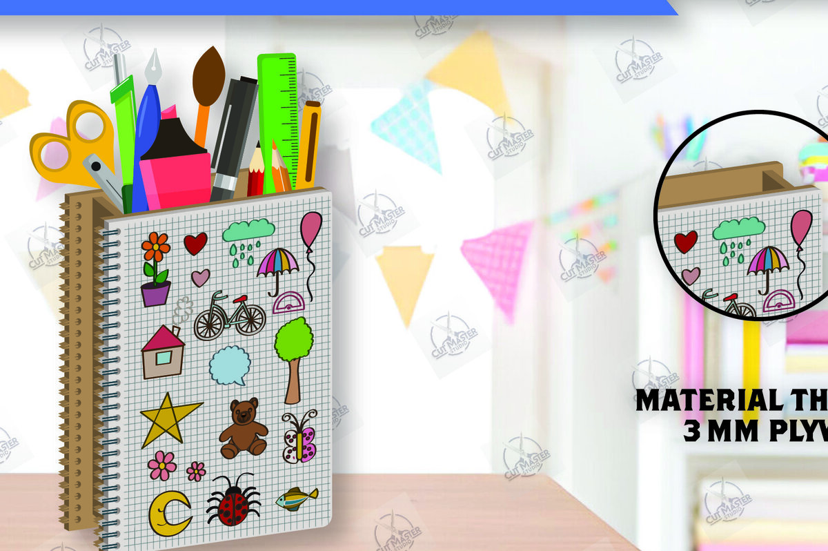 Intra απο ξύλο plywood 3mm-4mm πάχος – Μολυβοθήκη | Stand στυλό Δίασταση  20x20 cm INTRAFABR-112459554