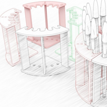 Intra απο ξύλο plywood 3mm-4mm πάχος – Μολυβοθήκη | | Αρχείο κοπής με λέιζερ Δίασταση  20x20 cm INTRAFABR-84161425 - Image 2