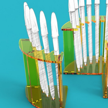 Intra απο ξύλο plywood 3mm-4mm πάχος – Μολυβοθήκη | | Αρχείο κοπής με λέιζερ Δίασταση  20x20 cm INTRAFABR-84161425 - Image 4