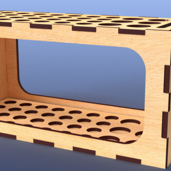 Intra απο ξύλο plywood 3mm-4mm πάχος – Μολυβοθήκη με Scale Organizer01 Δίασταση  20x20 cm INTRAFABR-81756967 - Image 1