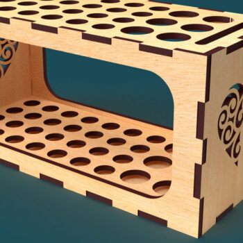 Intra απο ξύλο plywood 3mm-4mm πάχος – Μολυβοθήκη με ζυγαριά Organizer03 Δίασταση  20x20 cm INTRAFABR-81756942 - Image 1